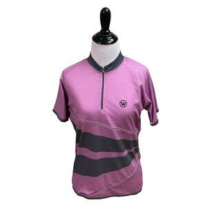 Canari Women's L Large Cycling Shirt Short Sleeve Water Bottle Pocket Reflectors